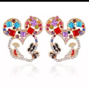 Mickey Mouse Jeweled Earrings - MultiColored